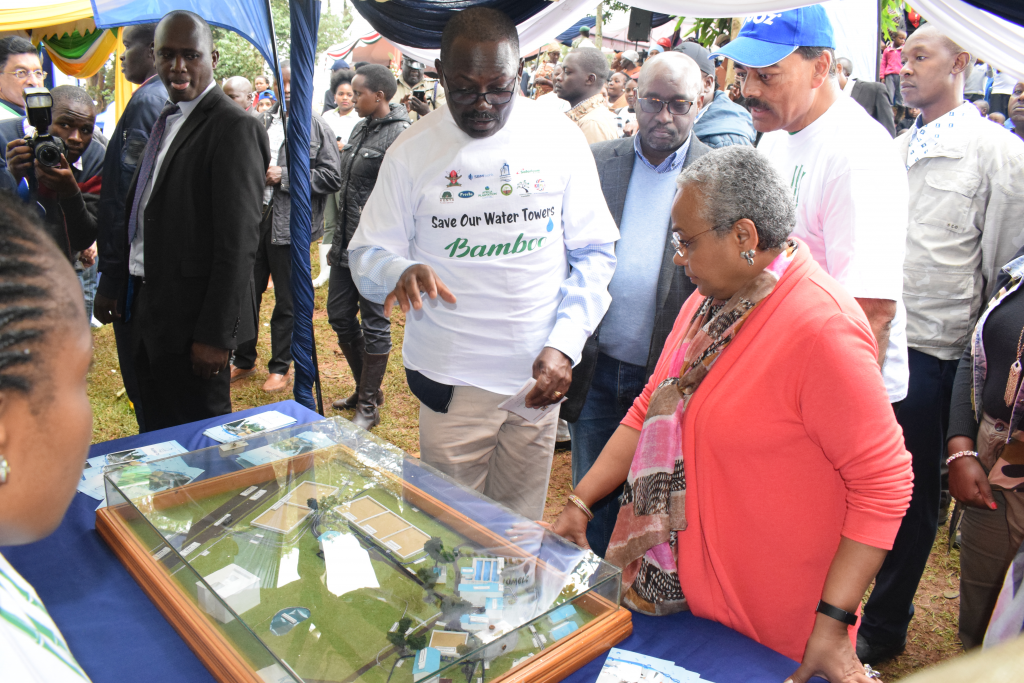 First Lady H.E. Margaret Kenyatta is taken through the NCWSC systems